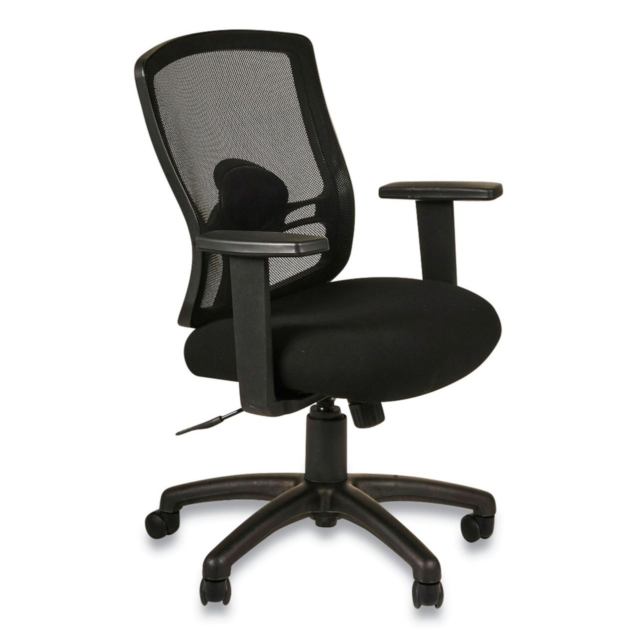 Alera Etros Series 17.71 in. to 21.65 in. Seat Height Mesh Mid-Back Petite Swivel/Tilt Chair - Black